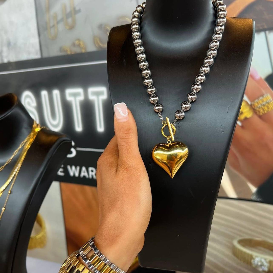 GLAM HEART NECKLACE-CHANSUTTPEARLS-Market Street Nest, Fashionable Clothing, Shoes and Home Décor Located in Mabank, TX