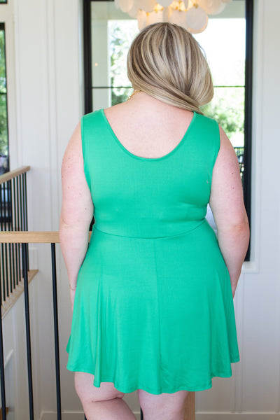 Gorgeous in Green Sleeveless Skort Dress-Dresses-Ave Shops-Market Street Nest, Fashionable Clothing, Shoes and Home Décor Located in Mabank, TX