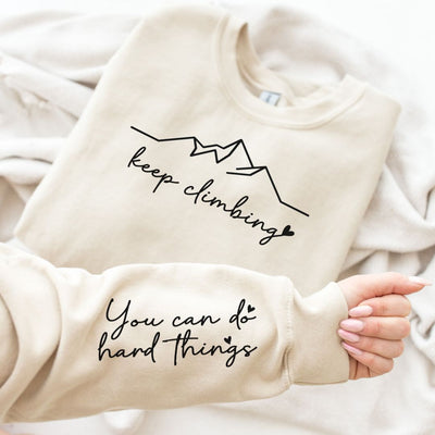 Keep Climbing Sweatshirt in Three Colors-Preorder-Ave Shops-Market Street Nest, Fashionable Clothing, Shoes and Home Décor Located in Mabank, TX