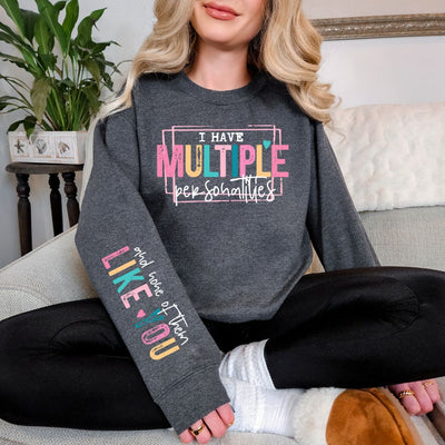 Multiple Personalities Sweatshirt in Three Colors-Preorder-Ave Shops-Market Street Nest, Fashionable Clothing, Shoes and Home Décor Located in Mabank, TX