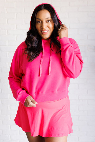 Had Me in the First Half Pullover Hoodie in Flamingo Pink-Tops-Ave Shops-Market Street Nest, Fashionable Clothing, Shoes and Home Décor Located in Mabank, TX