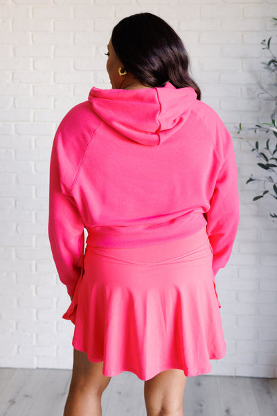 Had Me in the First Half Pullover Hoodie in Flamingo Pink-Tops-Ave Shops-Market Street Nest, Fashionable Clothing, Shoes and Home Décor Located in Mabank, TX