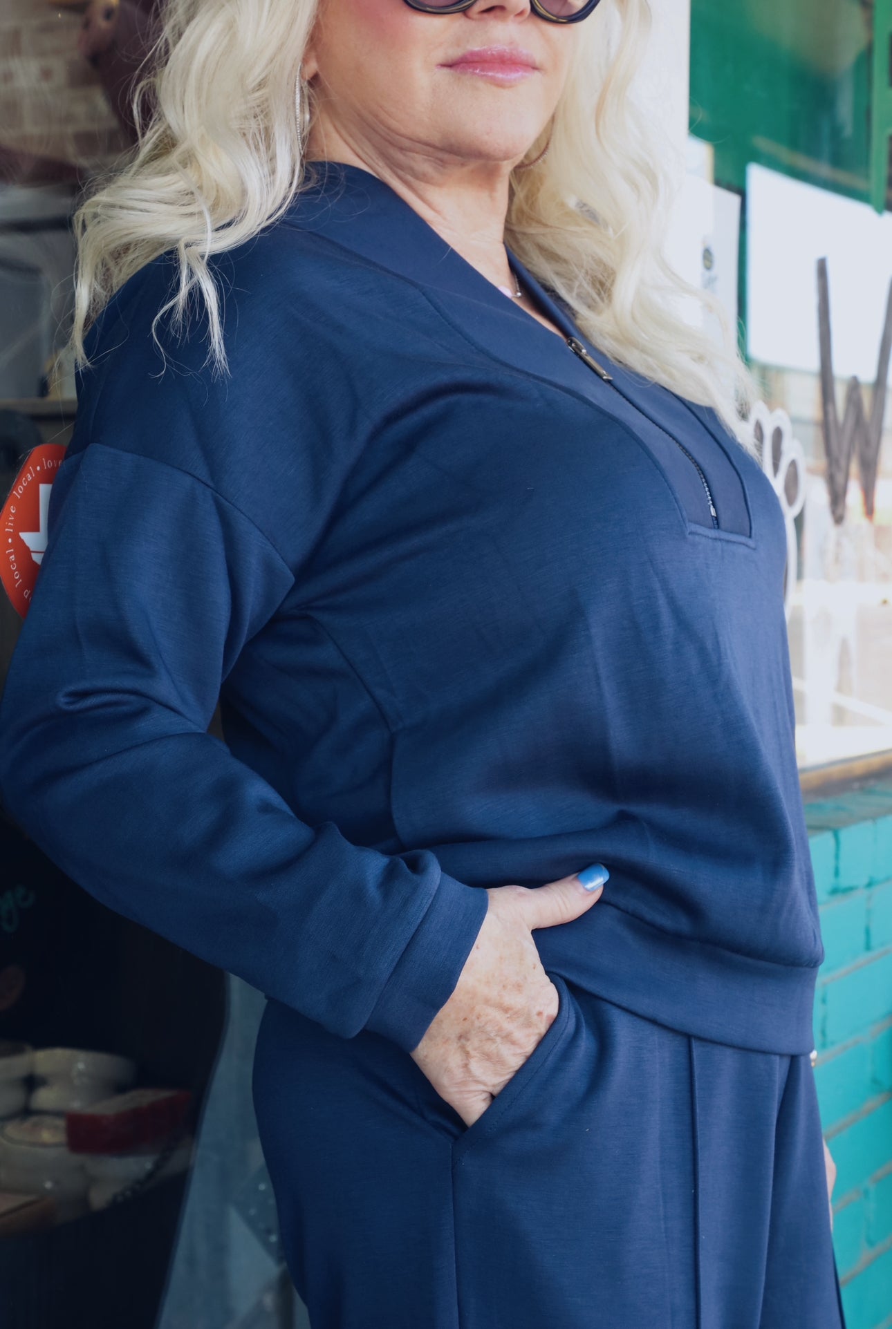 Half Zip Lounge Set-Loungewear-Creation-Market Street Nest, Fashionable Clothing, Shoes and Home Décor Located in Mabank, TX