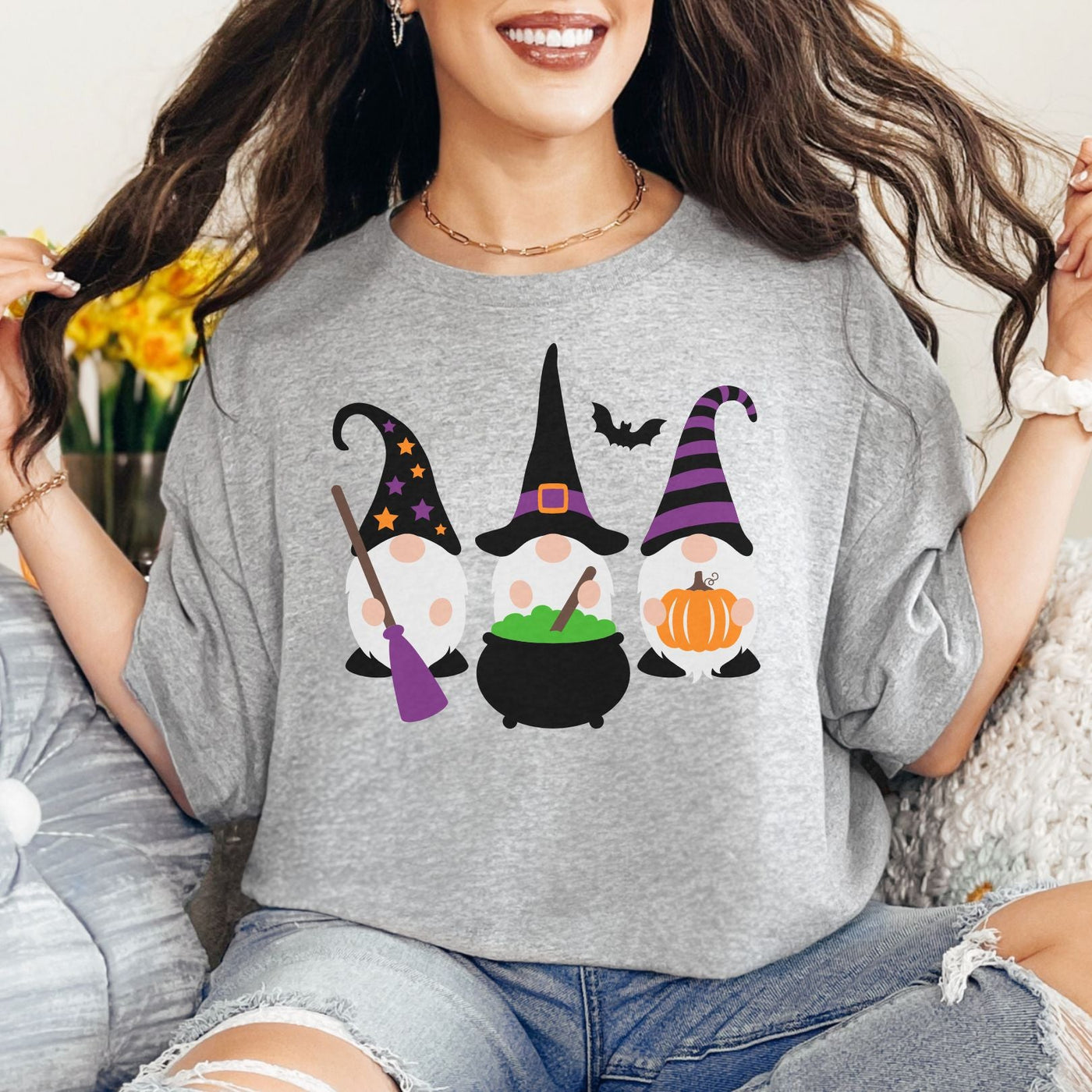 Halloween Gnome Graphic Tee-Womens-Ave Shops-Market Street Nest, Fashionable Clothing, Shoes and Home Décor Located in Mabank, TX