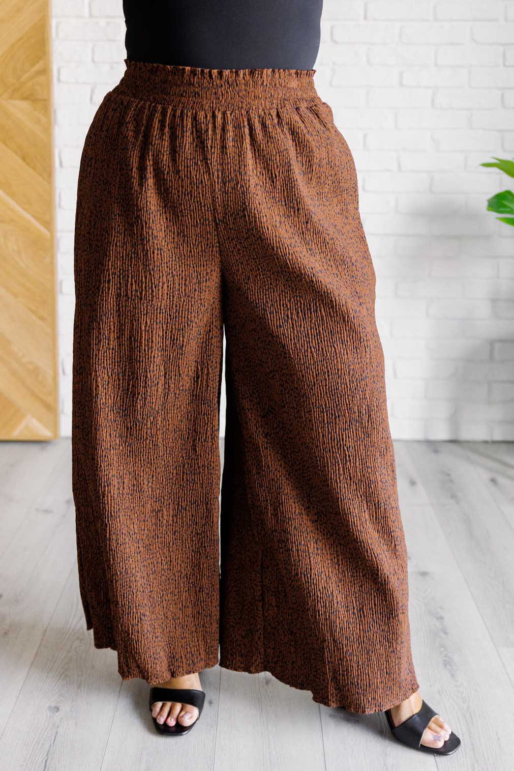 Harmony High Rise Wide Leg Pants in Brown-Bottoms-Ave Shops-Market Street Nest, Fashionable Clothing, Shoes and Home Décor Located in Mabank, TX