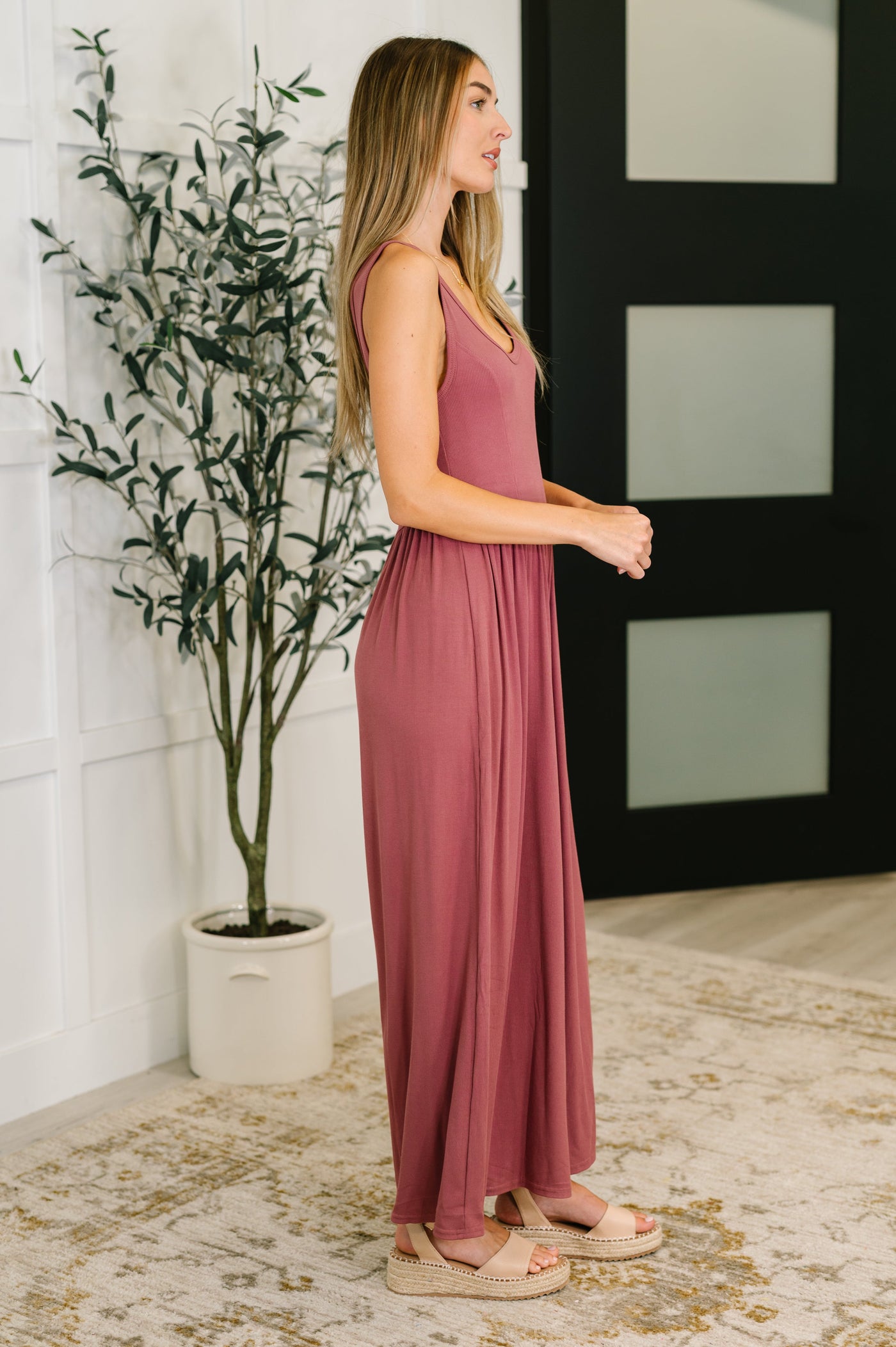 Head to Toe Whoa Gathered Wide Leg Jumpsuit in Mauve-Womens-Ave Shops-Market Street Nest, Fashionable Clothing, Shoes and Home Décor Located in Mabank, TX