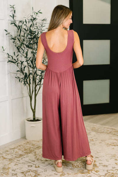 Head to Toe Whoa Gathered Wide Leg Jumpsuit in Mauve-Womens-Ave Shops-Market Street Nest, Fashionable Clothing, Shoes and Home Décor Located in Mabank, TX