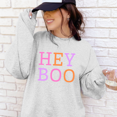 Hey Boo Sweatshirt in Two Colors-Womens-Ave Shops-Market Street Nest, Fashionable Clothing, Shoes and Home Décor Located in Mabank, TX