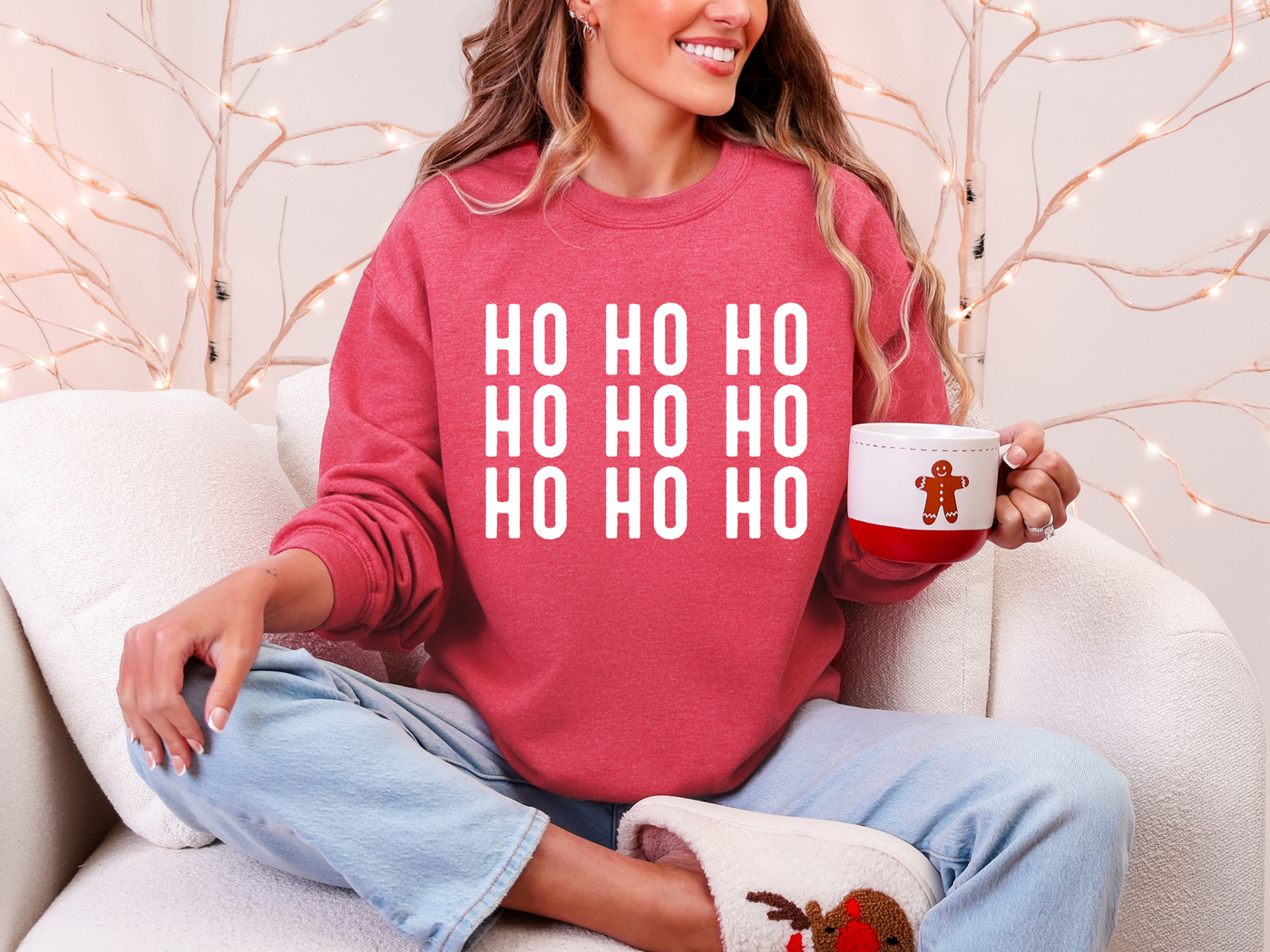 Ho Ho Ho Stacked Graphic Tee and Sweatshirt-Womens-Ave Shops-Market Street Nest, Fashionable Clothing, Shoes and Home Décor Located in Mabank, TX