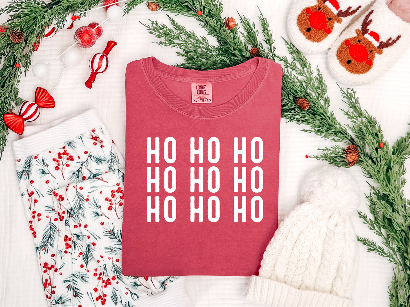 Ho Ho Ho Stacked Graphic Tee and Sweatshirt-Womens-Ave Shops-Market Street Nest, Fashionable Clothing, Shoes and Home Décor Located in Mabank, TX