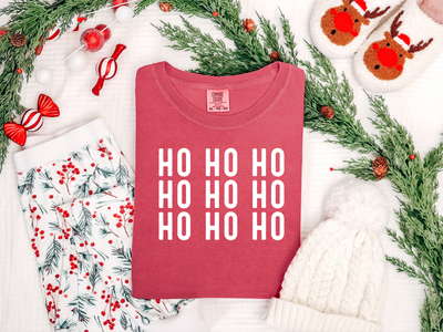 Ho Ho Ho Stacked Graphic Tee and Sweatshirt-Womens-Ave Shops-Market Street Nest, Fashionable Clothing, Shoes and Home Décor Located in Mabank, TX