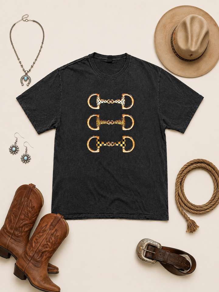 Horse Snaffle Bit Pigment Dye Graphic T-Shirt-Sugar Stitch-Market Street Nest, Fashionable Clothing, Shoes and Home Décor Located in Mabank, TX