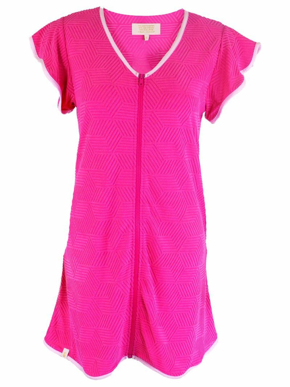 Hot Pink Terry Dress-Loungewear-Simply Southern-Market Street Nest, Fashionable Clothing, Shoes and Home Décor Located in Mabank, TX