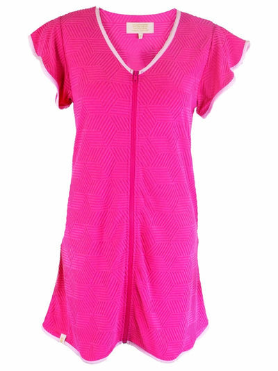 Hot Pink Terry Dress-Loungewear-Simply Southern-Market Street Nest, Fashionable Clothing, Shoes and Home Décor Located in Mabank, TX