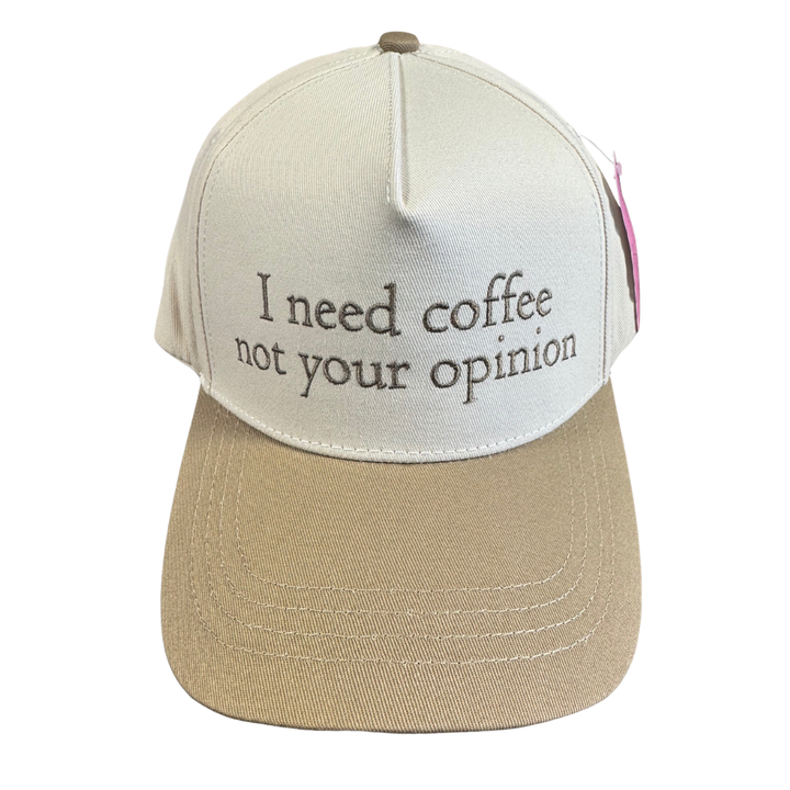 I Need Coffee Not Your Opinion Ball Cap-06-Accessories-Simply Southern-Market Street Nest, Fashionable Clothing, Shoes and Home Décor Located in Mabank, TX