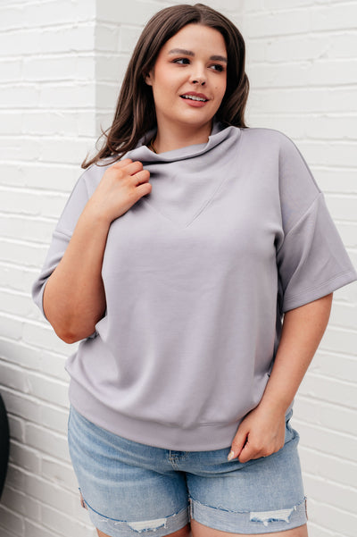 I Just Felt Like It Mock Neck Top in Mystic Grey-Tops-Ave Shops-Market Street Nest, Fashionable Clothing, Shoes and Home Décor Located in Mabank, TX