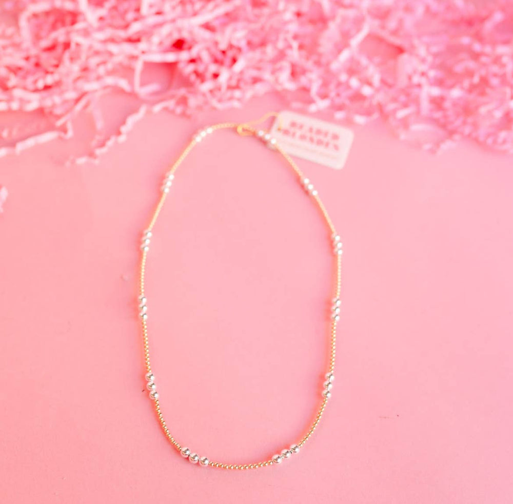 ILY Mixed Metal Necklace-Beaded Blondes-Market Street Nest, Fashionable Clothing, Shoes and Home Décor Located in Mabank, TX