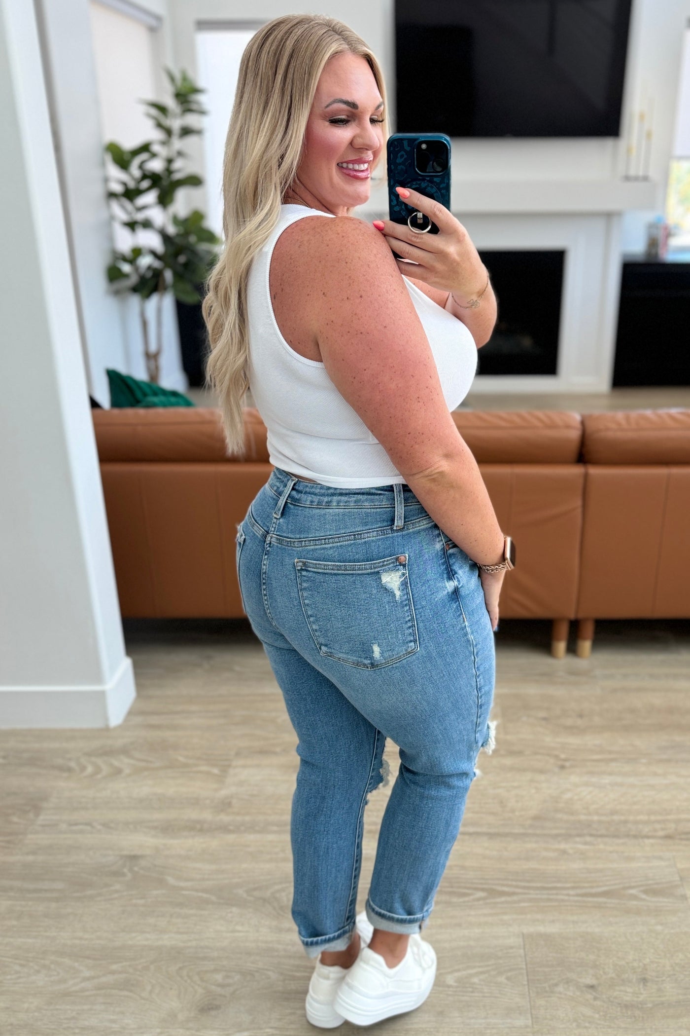 Frankie High Waist Distressed Boyfriend Jeans-Womens-Ave Shops-Market Street Nest, Fashionable Clothing, Shoes and Home Décor Located in Mabank, TX