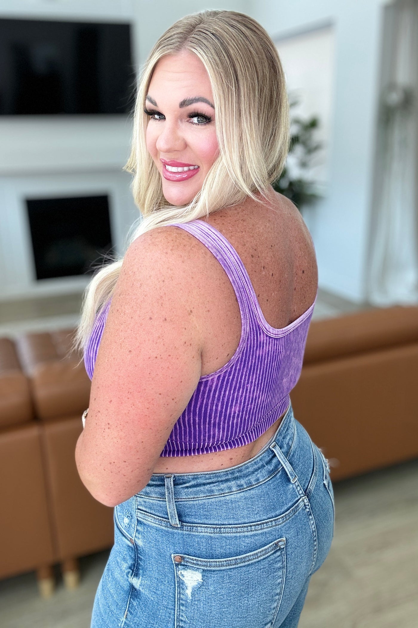 When and Where Reversible Ribbed Cropped Tank in Purple-Athleisure-Ave Shops-Market Street Nest, Fashionable Clothing, Shoes and Home Décor Located in Mabank, TX