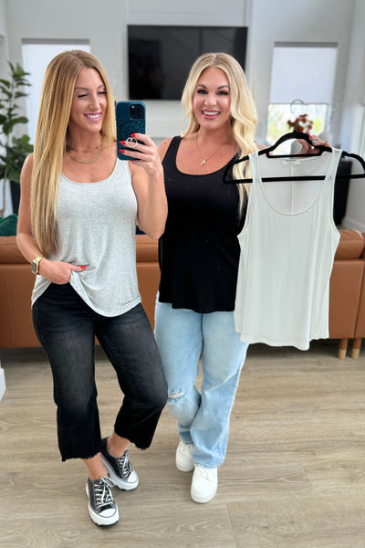 Sleek Scoop Neck Tank Top in Ivory-Tops-Ave Shops-Market Street Nest, Fashionable Clothing, Shoes and Home Décor Located in Mabank, TX