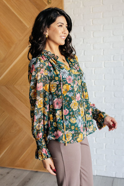 Ideal Ideas Floral Blouse-Blouses-Ave Shops-Market Street Nest, Fashionable Clothing, Shoes and Home Décor Located in Mabank, TX