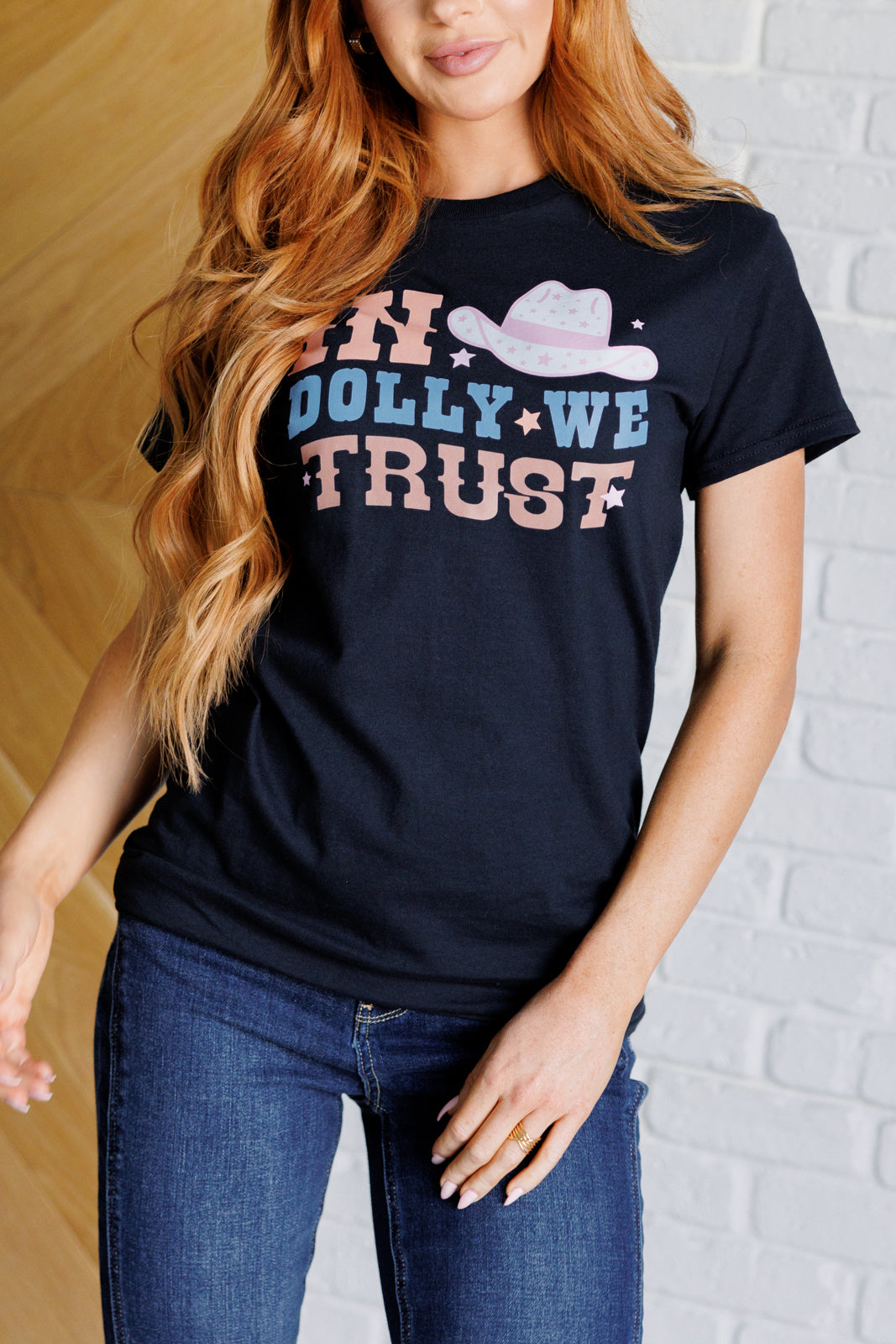 In Dolly We Trust Graphic Tee-Tops-Ave Shops-Market Street Nest, Fashionable Clothing, Shoes and Home Décor Located in Mabank, TX