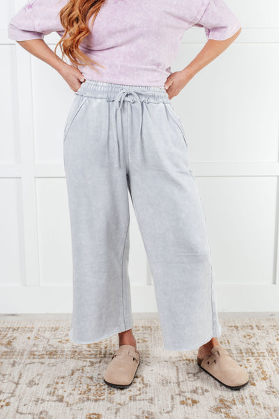 In or Out Wide Leg Cropped Pants in Light Grey-Bottoms-Ave Shops-Market Street Nest, Fashionable Clothing, Shoes and Home Décor Located in Mabank, TX