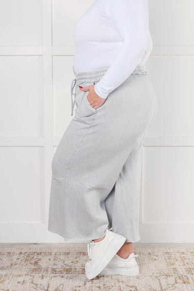 In or Out Wide Leg Cropped Pants in Light Grey-Bottoms-Ave Shops-Market Street Nest, Fashionable Clothing, Shoes and Home Décor Located in Mabank, TX