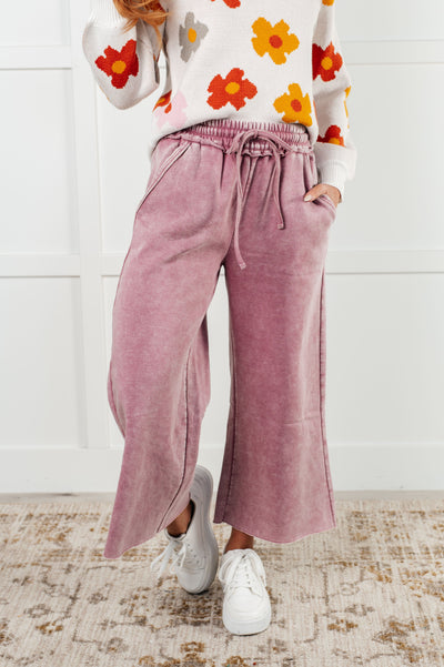 In or Out Wide Leg Cropped Pants in Light Rose-Athleisure-Ave Shops-Market Street Nest, Fashionable Clothing, Shoes and Home Décor Located in Mabank, TX