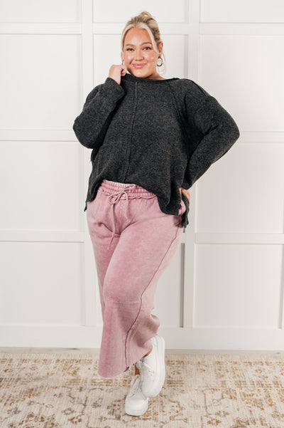 In or Out Wide Leg Cropped Pants in Light Rose-Athleisure-Ave Shops-Market Street Nest, Fashionable Clothing, Shoes and Home Décor Located in Mabank, TX