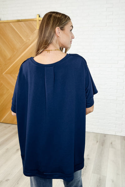 In the Rotation Exposed Seam Tee in Navy-Womens-Ave Shops-Market Street Nest, Fashionable Clothing, Shoes and Home Décor Located in Mabank, TX