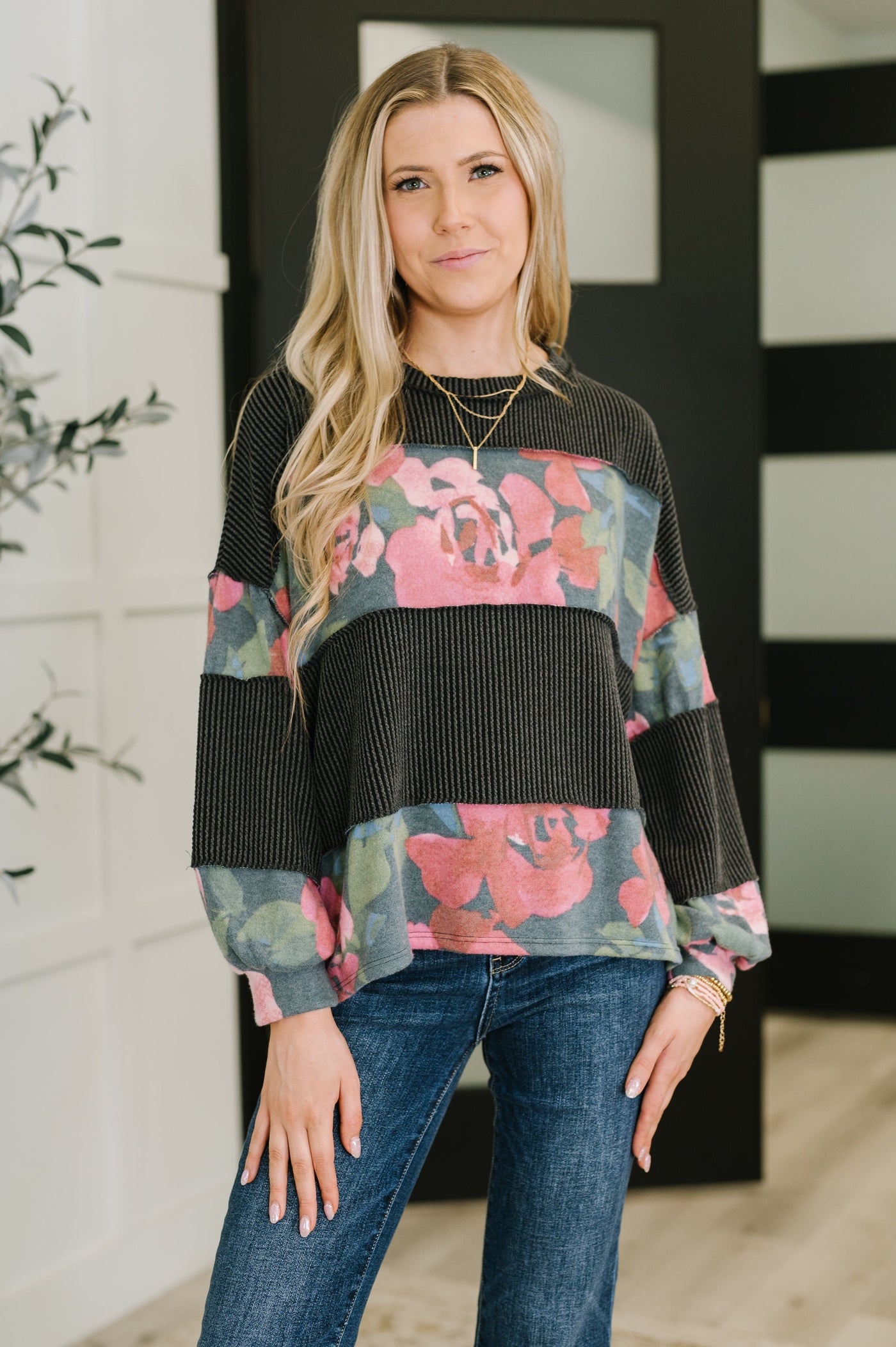 In the Spotlight Contrast Pullover-Womens-Ave Shops-Market Street Nest, Fashionable Clothing, Shoes and Home Décor Located in Mabank, TX