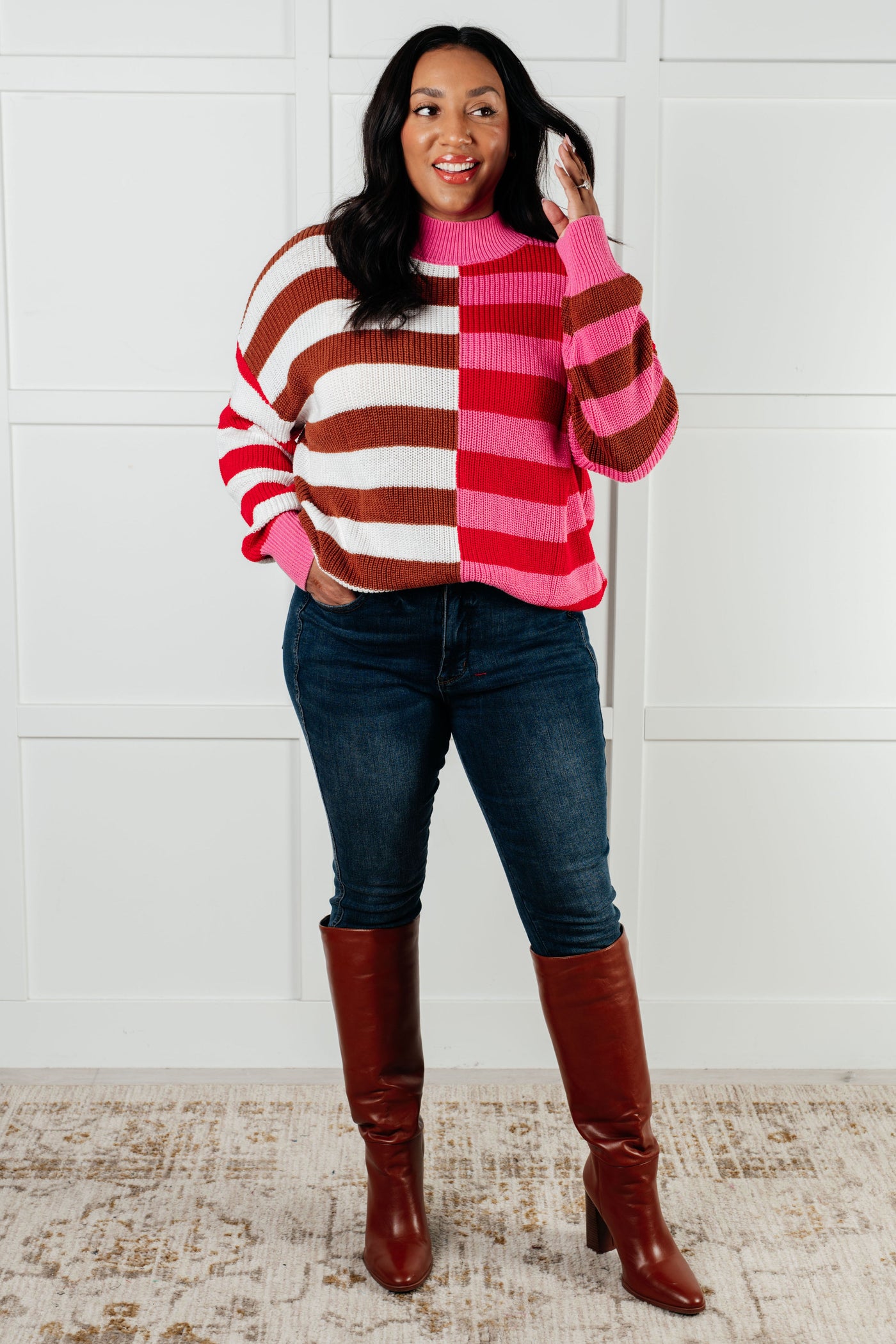 In Your Lane Color Blocked Stripe Sweater-Tops-Ave Shops-Market Street Nest, Fashionable Clothing, Shoes and Home Décor Located in Mabank, TX