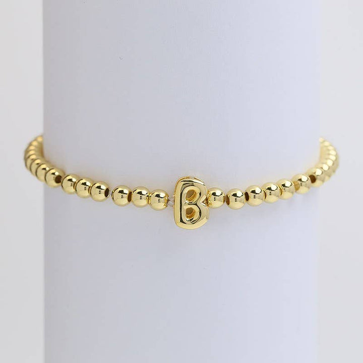 INITIAL MONOGRAM BUBBLE STRETCH BEAD BRACELET | 40B118-JOSSLYN by wall to wall-Market Street Nest, Fashionable Clothing, Shoes and Home Décor Located in Mabank, TX