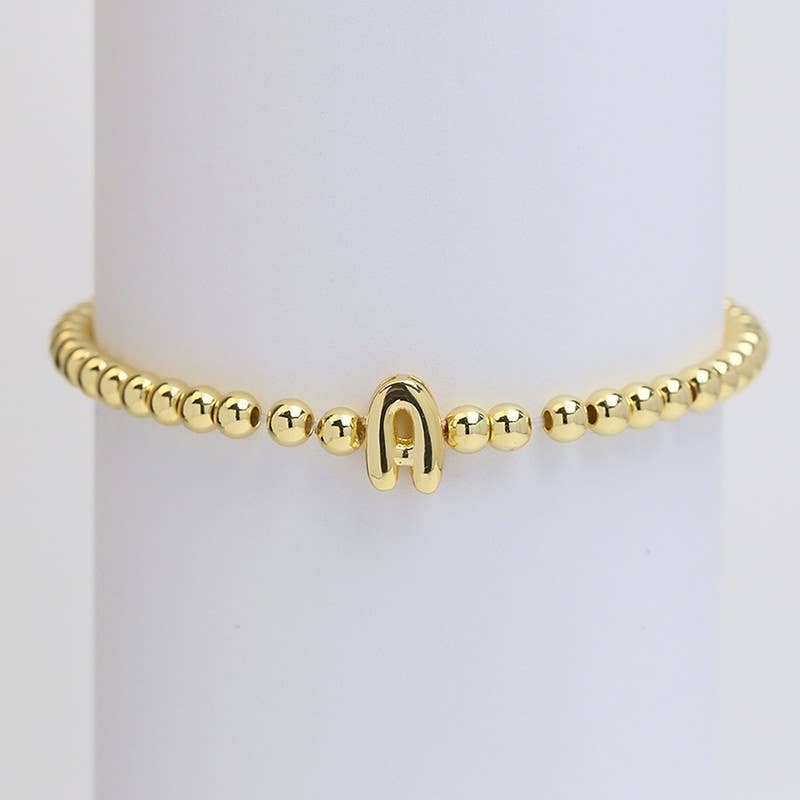 INITIAL MONOGRAM BUBBLE STRETCH BEAD BRACELET | 40B118-JOSSLYN by wall to wall-Market Street Nest, Fashionable Clothing, Shoes and Home Décor Located in Mabank, TX