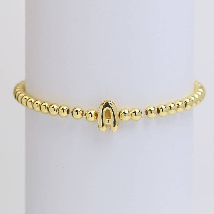 INITIAL MONOGRAM BUBBLE STRETCH BEAD BRACELET | 40B118-JOSSLYN by wall to wall-Market Street Nest, Fashionable Clothing, Shoes and Home Décor Located in Mabank, TX