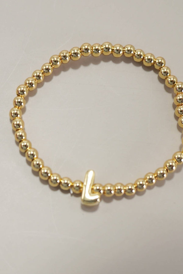 INITIAL MONOGRAM BUBBLE STRETCH BEAD BRACELET | 40B118-JOSSLYN by wall to wall-Market Street Nest, Fashionable Clothing, Shoes and Home Décor Located in Mabank, TX