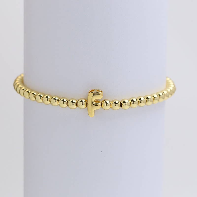 INITIAL MONOGRAM BUBBLE STRETCH BEAD BRACELET | 40B118-JOSSLYN by wall to wall-Market Street Nest, Fashionable Clothing, Shoes and Home Décor Located in Mabank, TX