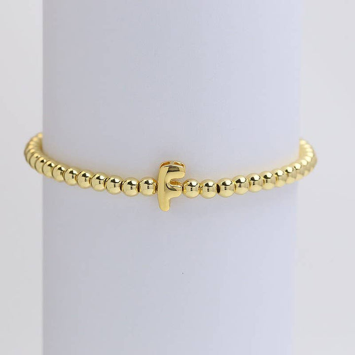 INITIAL MONOGRAM BUBBLE STRETCH BEAD BRACELET | 40B118-JOSSLYN by wall to wall-Market Street Nest, Fashionable Clothing, Shoes and Home Décor Located in Mabank, TX