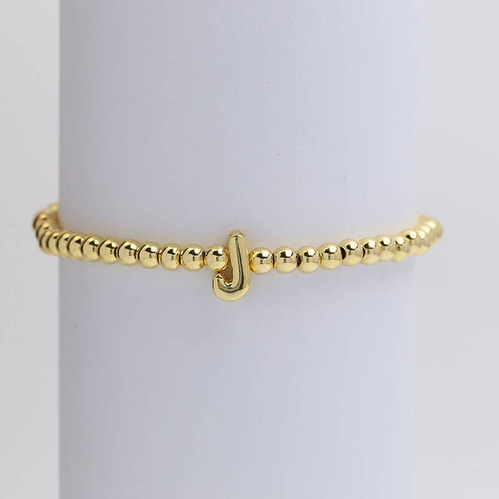 INITIAL MONOGRAM BUBBLE STRETCH BEAD BRACELET | 40B118-JOSSLYN by wall to wall-Market Street Nest, Fashionable Clothing, Shoes and Home Décor Located in Mabank, TX