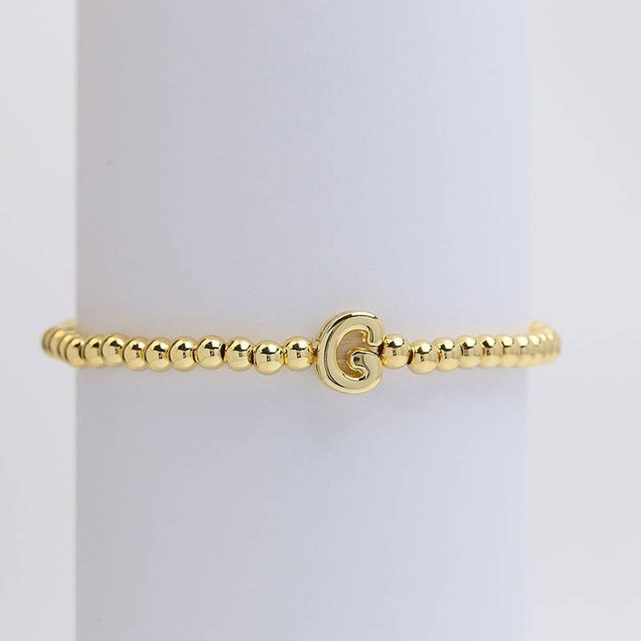 INITIAL MONOGRAM BUBBLE STRETCH BEAD BRACELET | 40B118-JOSSLYN by wall to wall-Market Street Nest, Fashionable Clothing, Shoes and Home Décor Located in Mabank, TX
