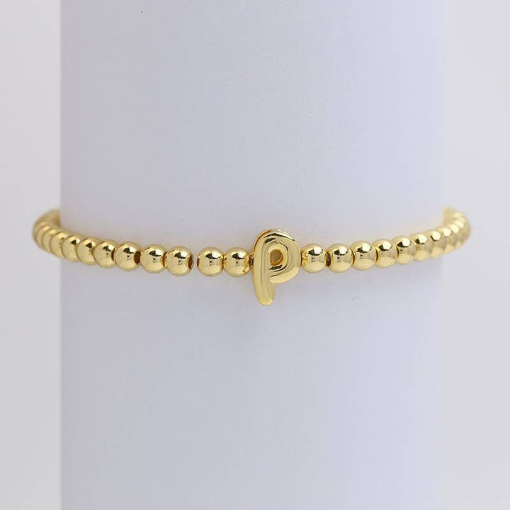 INITIAL MONOGRAM BUBBLE STRETCH BEAD BRACELET | 40B118-JOSSLYN by wall to wall-Market Street Nest, Fashionable Clothing, Shoes and Home Décor Located in Mabank, TX