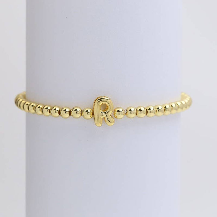 INITIAL MONOGRAM BUBBLE STRETCH BEAD BRACELET | 40B118-JOSSLYN by wall to wall-Market Street Nest, Fashionable Clothing, Shoes and Home Décor Located in Mabank, TX