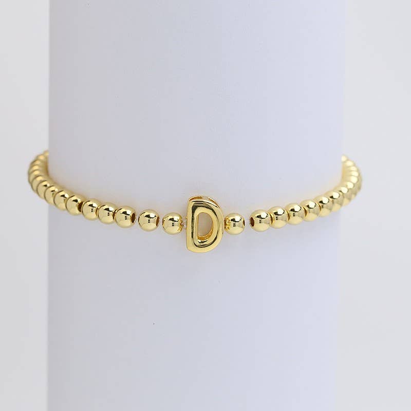 INITIAL MONOGRAM BUBBLE STRETCH BEAD BRACELET | 40B118-JOSSLYN by wall to wall-Market Street Nest, Fashionable Clothing, Shoes and Home Décor Located in Mabank, TX