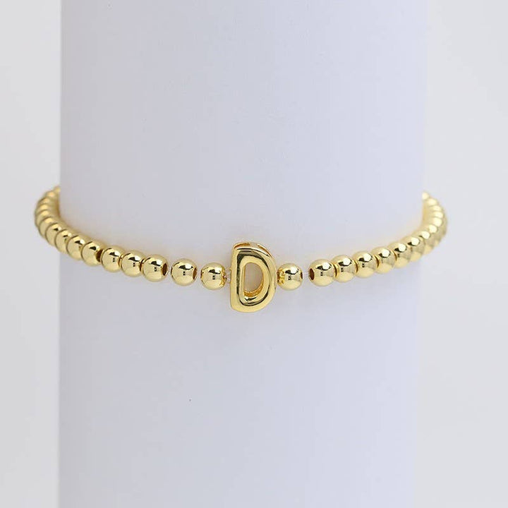 INITIAL MONOGRAM BUBBLE STRETCH BEAD BRACELET | 40B118-JOSSLYN by wall to wall-Market Street Nest, Fashionable Clothing, Shoes and Home Décor Located in Mabank, TX