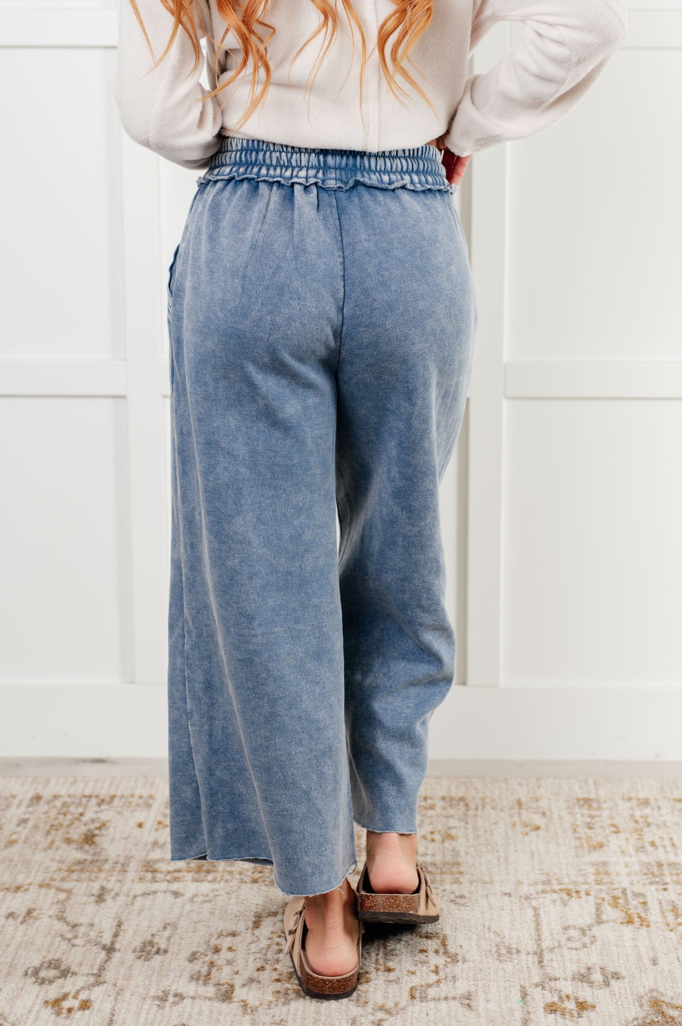 In or Out Wide Leg Cropped Pants in Dusty Blue-Athleisure-Ave Shops-Market Street Nest, Fashionable Clothing, Shoes and Home Décor Located in Mabank, TX