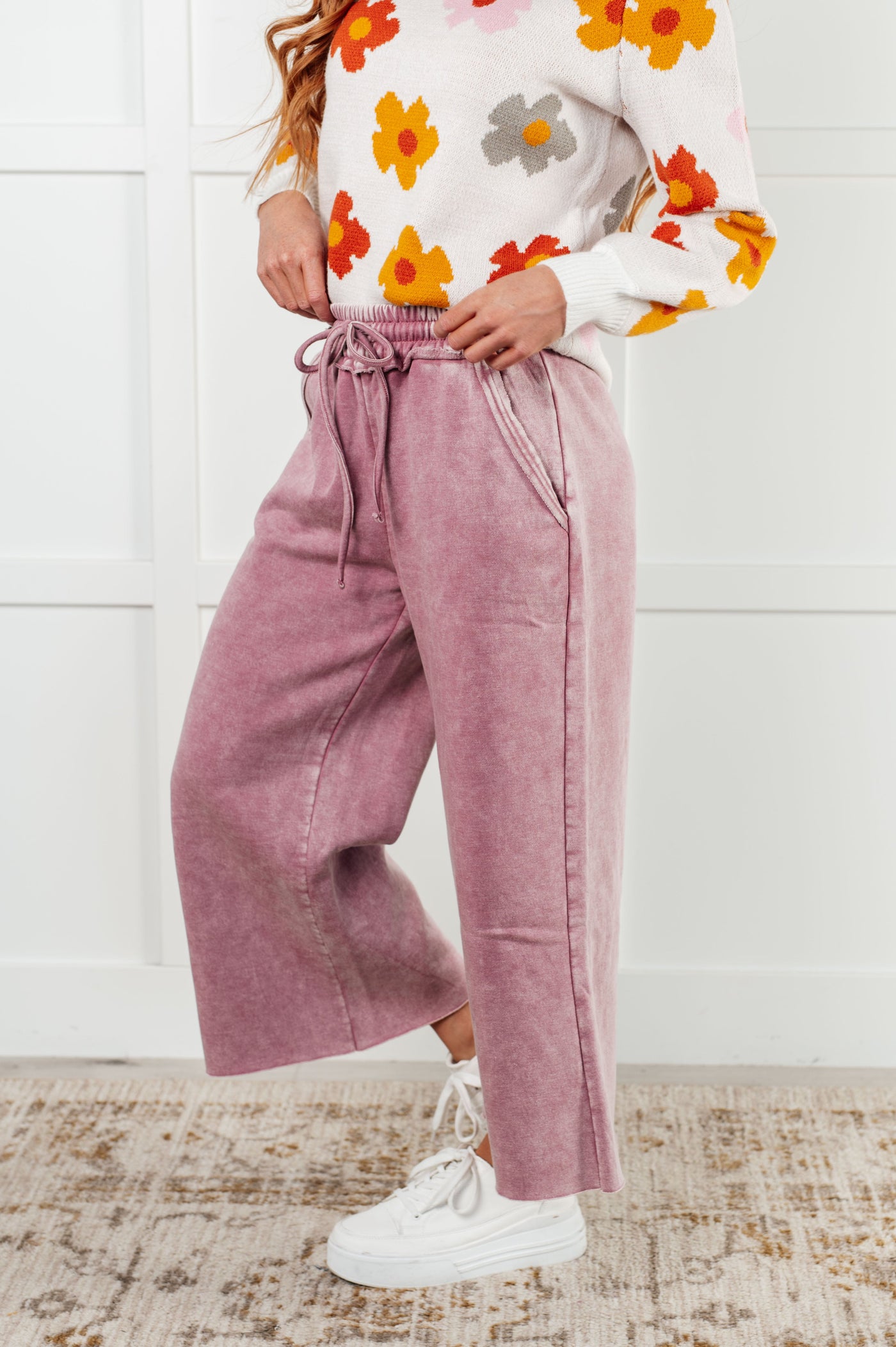 In or Out Wide Leg Cropped Pants in Light Rose-Athleisure-Ave Shops-Market Street Nest, Fashionable Clothing, Shoes and Home Décor Located in Mabank, TX