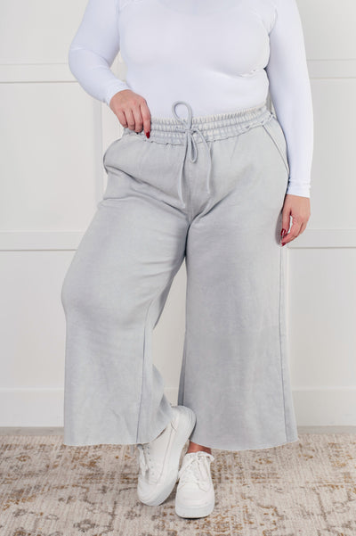 In or Out Wide Leg Cropped Pants in Light Grey-Bottoms-Ave Shops-Market Street Nest, Fashionable Clothing, Shoes and Home Décor Located in Mabank, TX