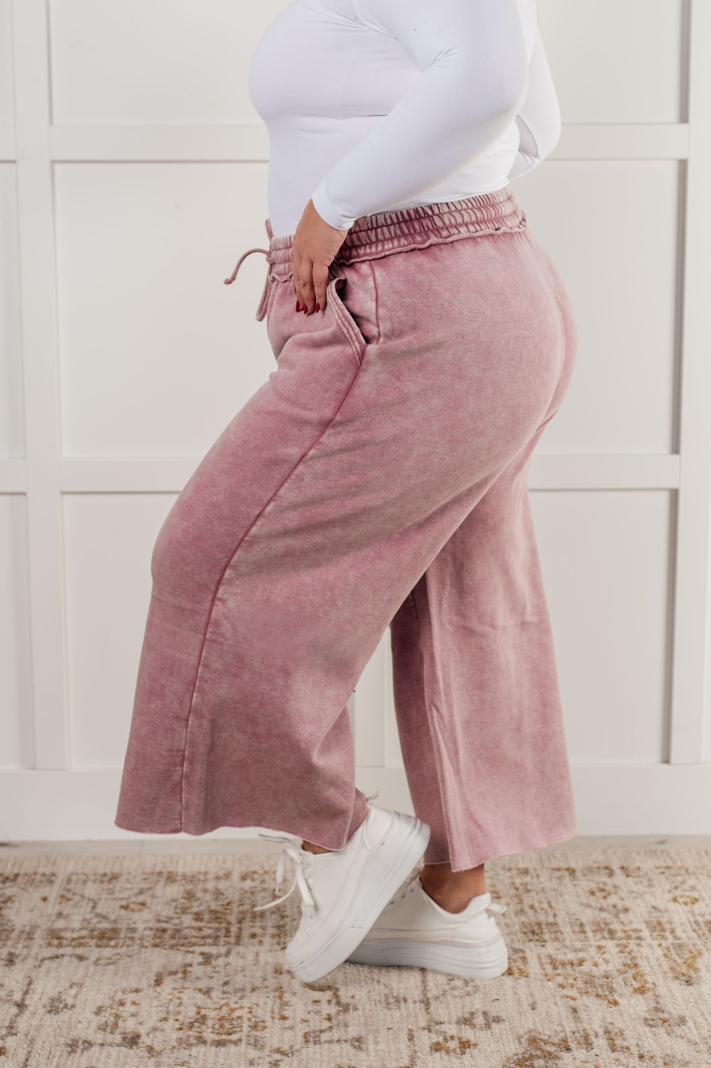 In or Out Wide Leg Cropped Pants in Light Rose-Athleisure-Ave Shops-Market Street Nest, Fashionable Clothing, Shoes and Home Décor Located in Mabank, TX