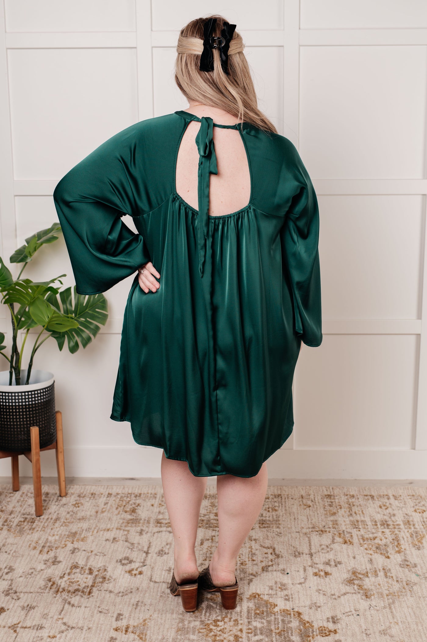 Isn't It Lovely Poly Satin Butterfly Sleeve Dress-Dresses-Ave Shops-Market Street Nest, Fashionable Clothing, Shoes and Home Décor Located in Mabank, TX